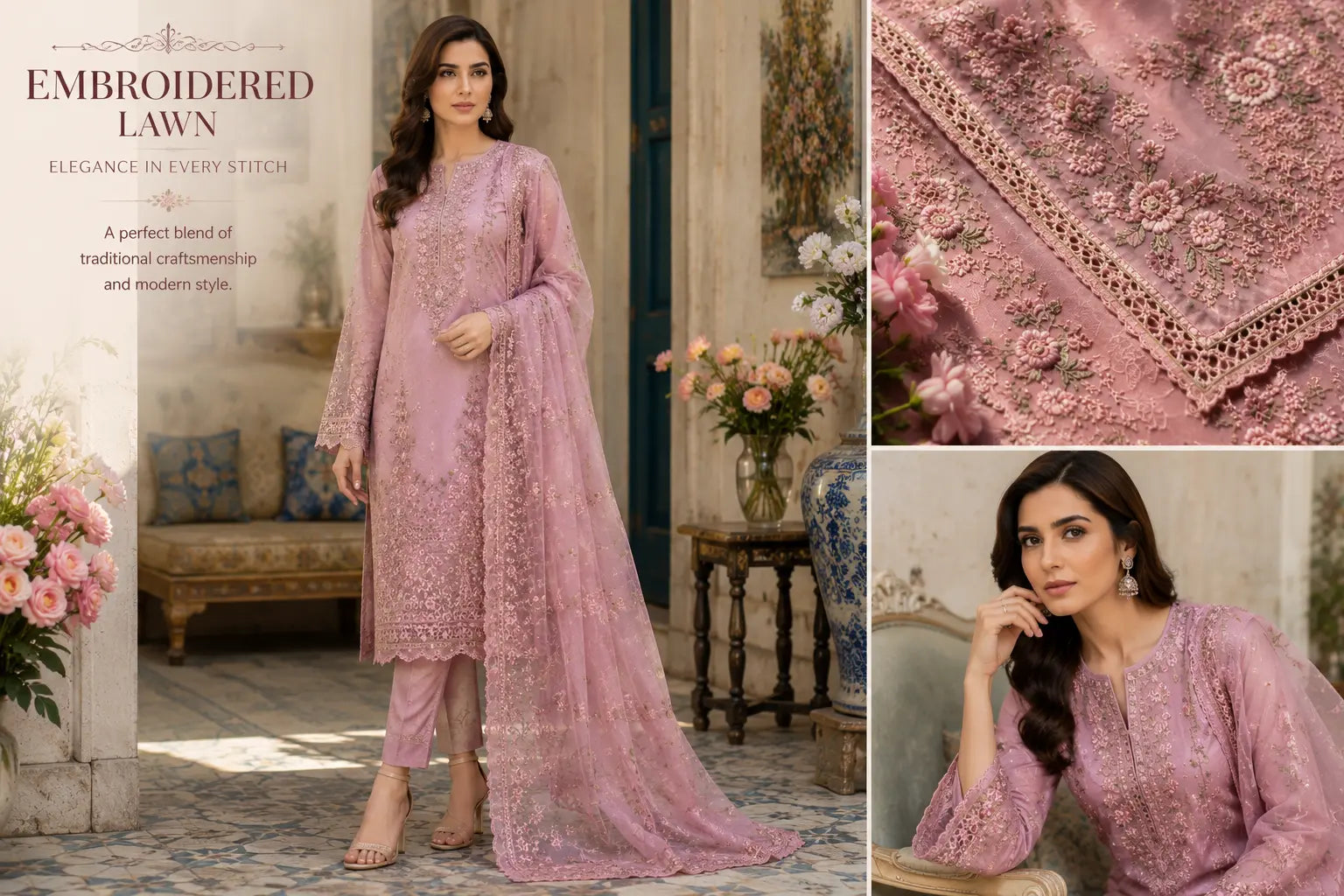 2026 Lawn Trends: Laser Embroidery, Bana Dora & Classic Florals