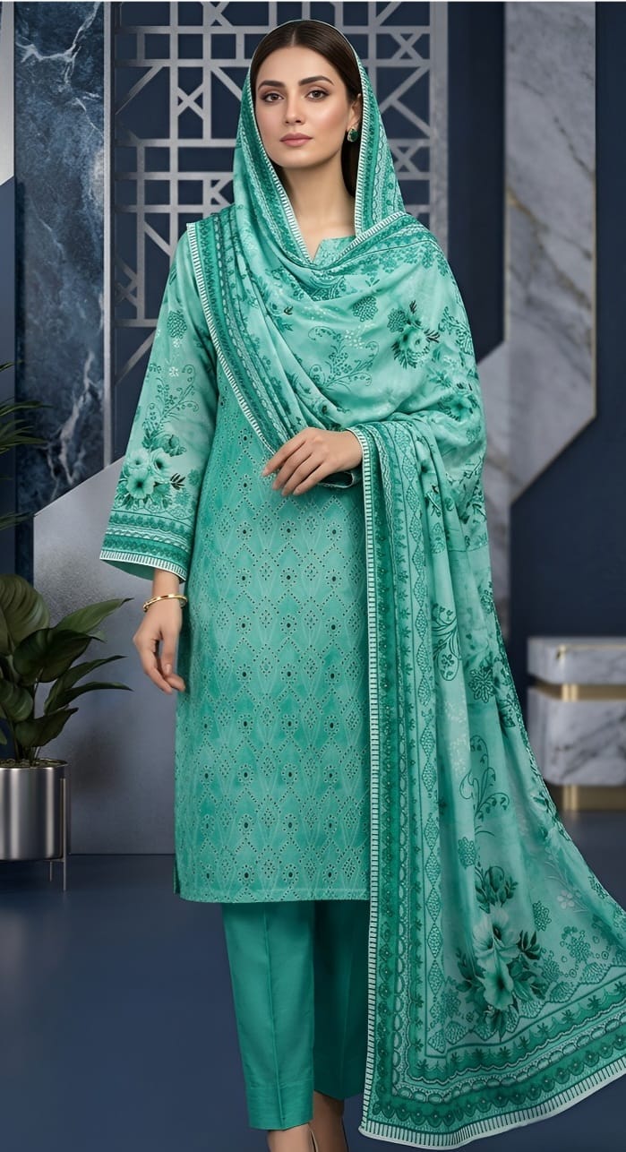 Chikankari Lawn Unstitched Suit – Jasmine | 3 Piece