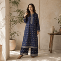 Digital Printed Lawn 2 Piece – Navy Block Print