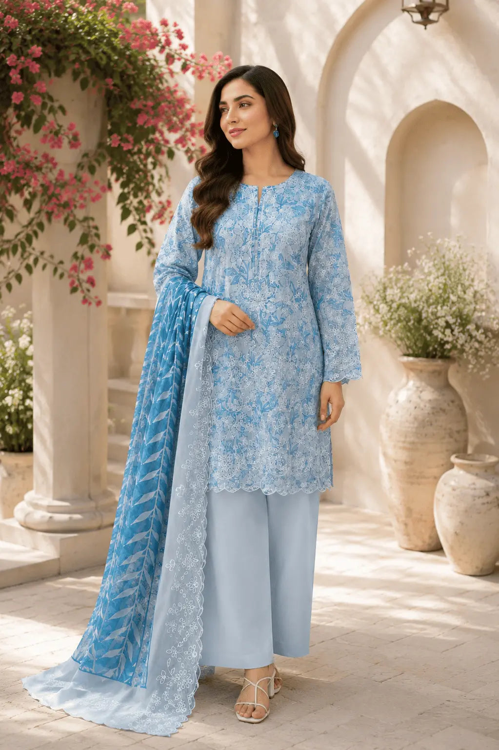Laser Embroidered Suit – Dilruba