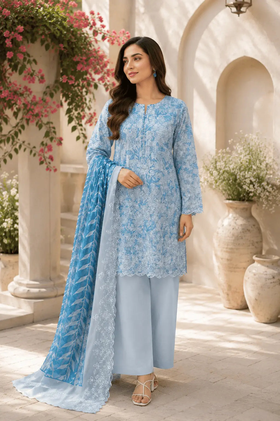 Laser Embroidered Suit – Dilruba