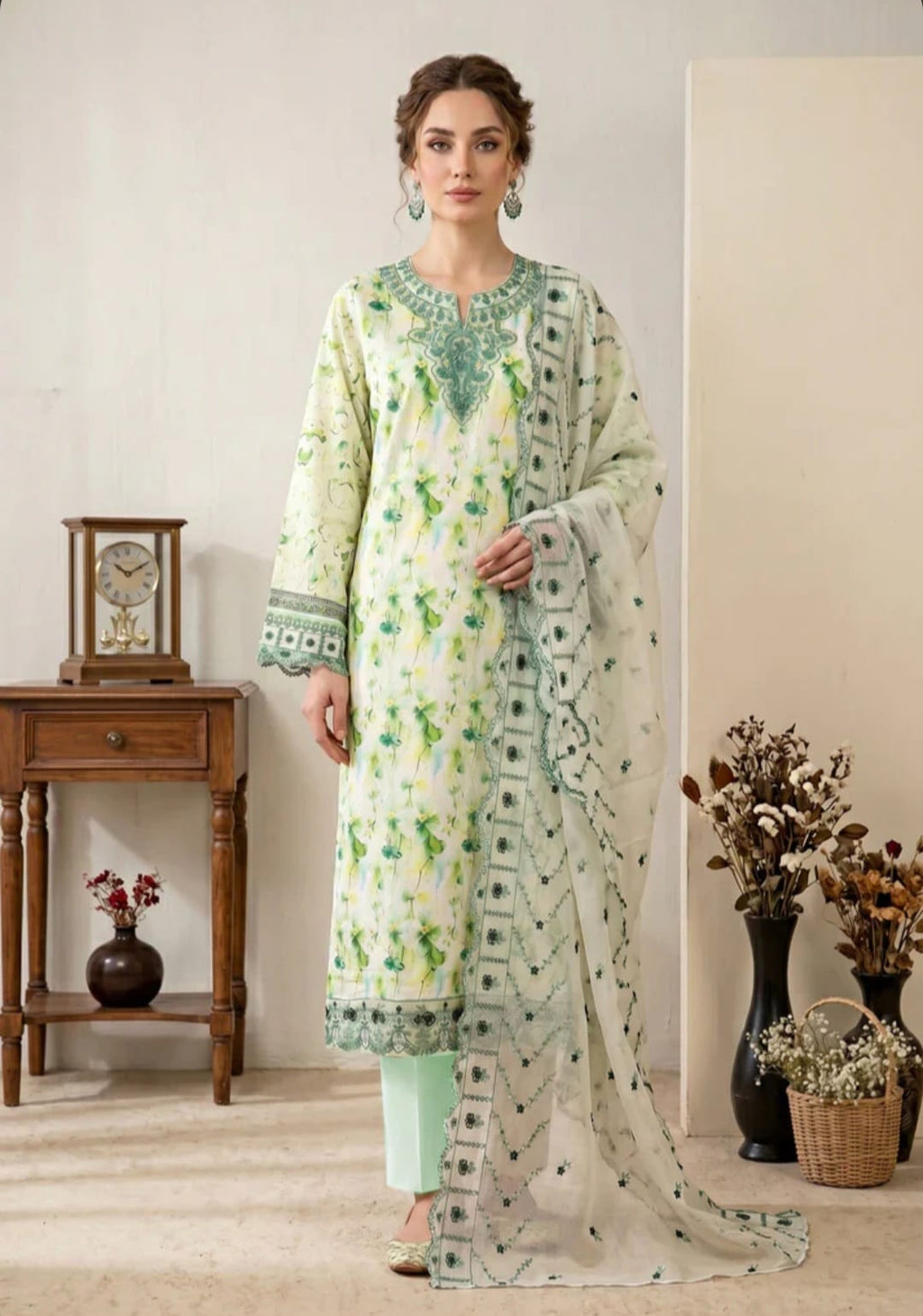 Embroidered Lawn Unstitched Suit – Gulbahar | 3 Piece