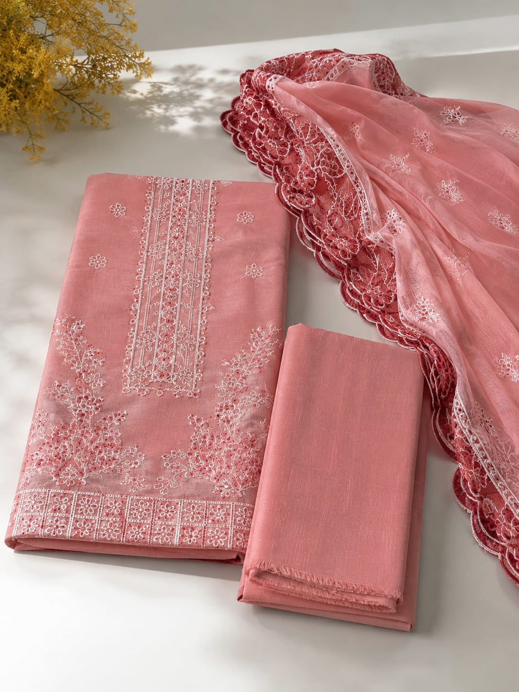 Premium Bana Dora Lawn Embroidered Unstitched Suit – Pari Chehra | 3 Piece