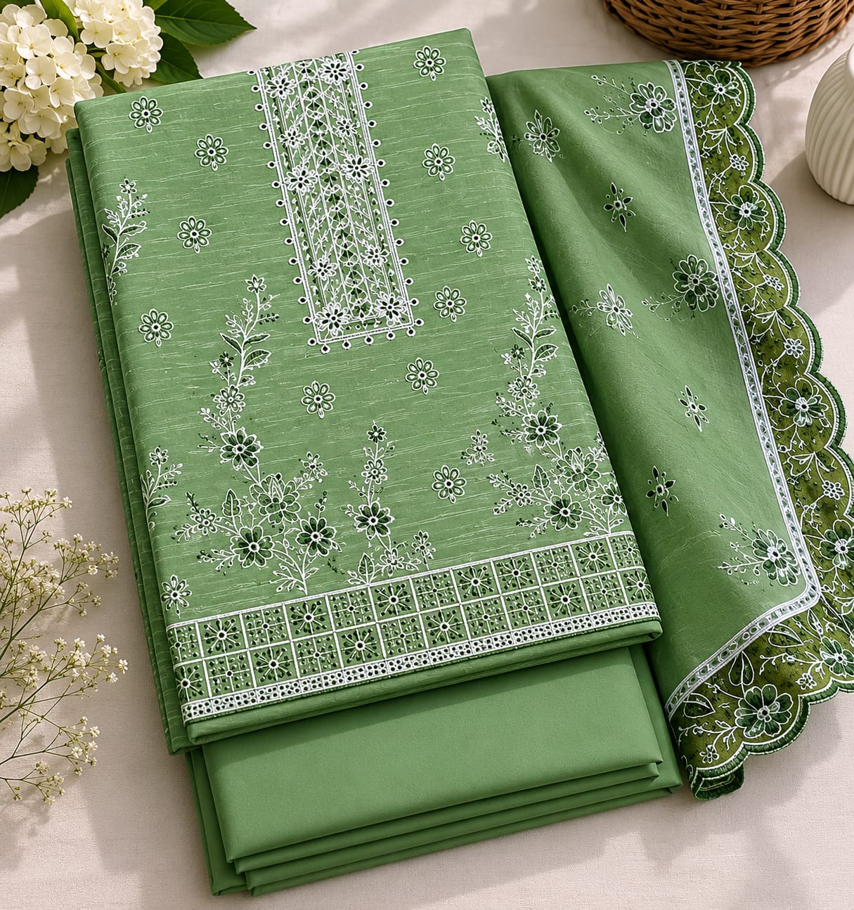 Premium Bana Dora Lawn Embroidered Unstitched Suit – Gulistan | 3 Piece