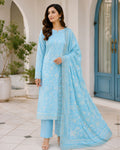 Laser Embroidered Lawn Unstitched Suit – Nazneen | 3 Piece