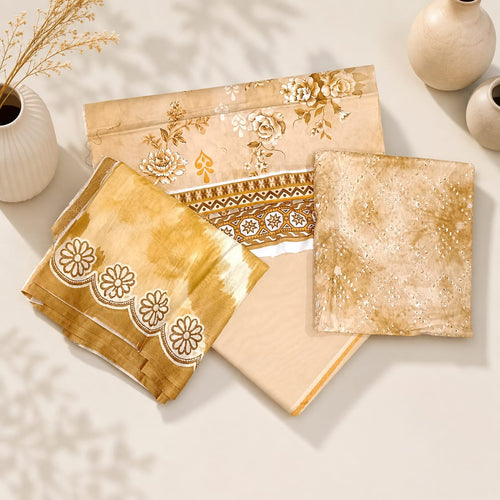 Chikankari Lawn Unstitched Suit – Husn-e-Ara | 3 Piece