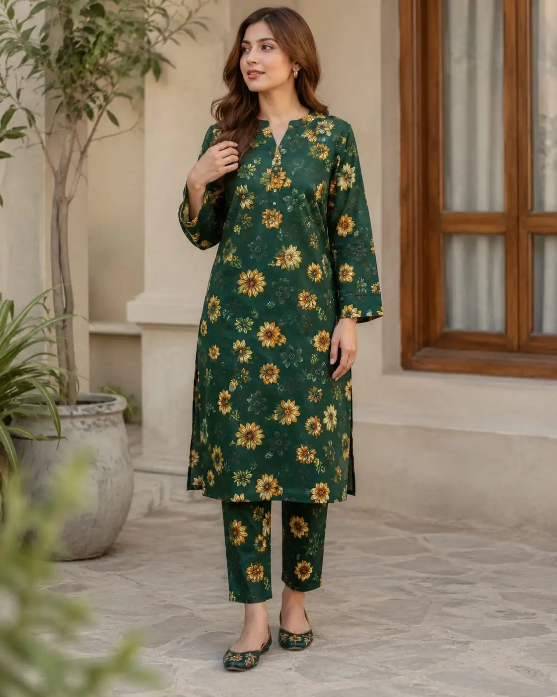 Digital Printed Lawn 2pc Green