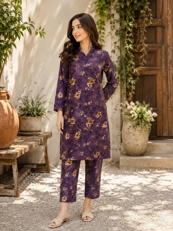 Digital Printed Lawn 2pc Purple