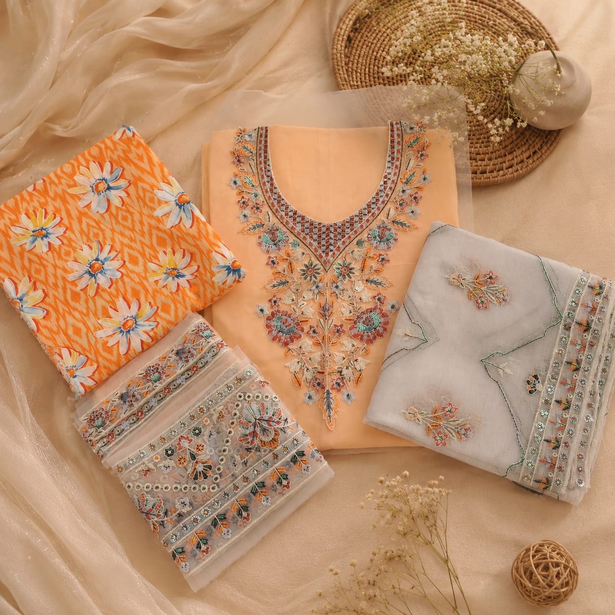 Embroidered Lawn Unstitched Suit – Noorjahan | 3 Piece