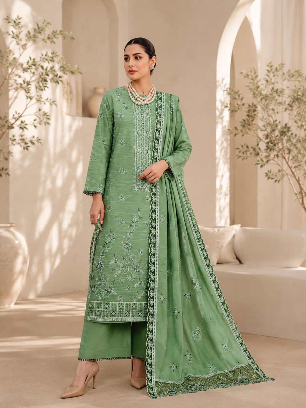 Premium Bana Dora Lawn Embroidered Unstitched Suit – Gulistan | 3 Piece