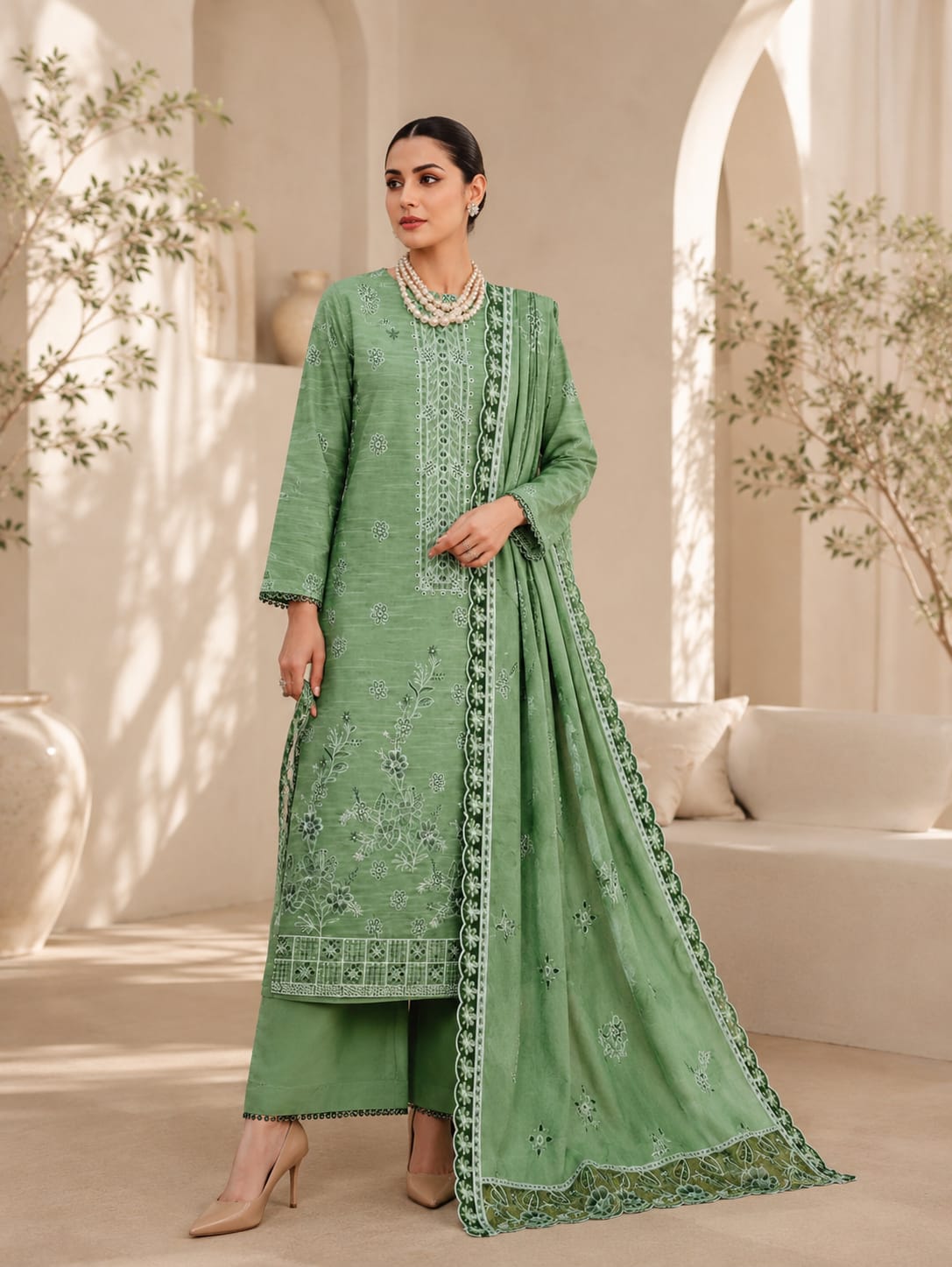 Premium Bana Dora Lawn Embroidered Unstitched Suit – Gulistan | 3 Piece